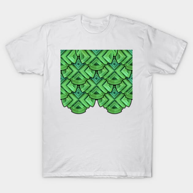 Leafy - Partial Fractal Pattern in Green T-Shirt by lyle58